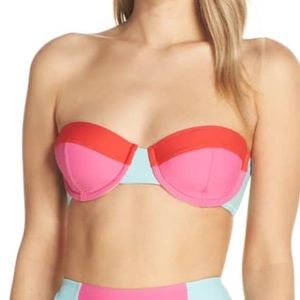 Color block underwire bikini top